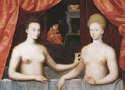 Gabrielle d'Estrees and One of her Sisters in the Bath (mk08) School of Fontainebleau